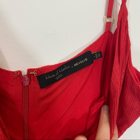 NWT House of Harlow 1960 x REVOLVE Sharon Dress Red Metallic Small - Picture 4 of 6